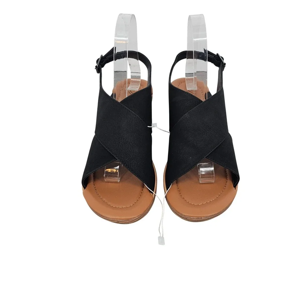 SolelyJane Black Interchangeable Wedge Sandals Womens Size 9 Slingback Modular